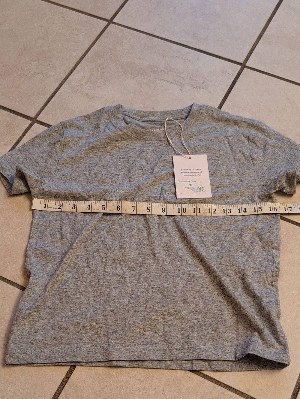 NWT Everlane Box Fit Tee Organic Cotton Heathered Grey Size XXS - Picture 6 of 7